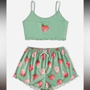 Strawberry Print PJS Size Small